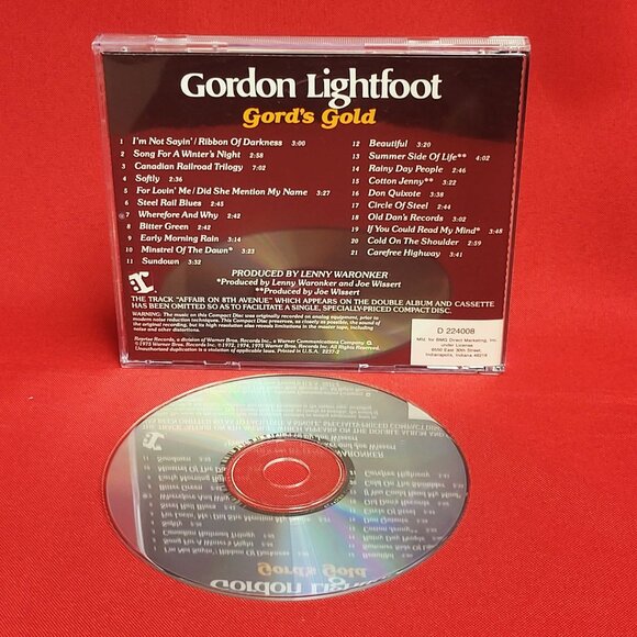 Gordon Lightfoot Gords Gold 2 Record Set on 1 CD 1975 - Picture 8 of 8